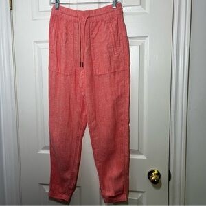 ATHLETA Pink/Orange 100% Retreat Linen Jogger Pants Size 0